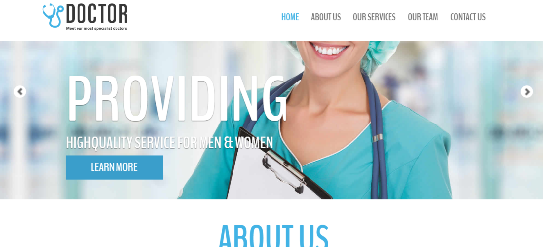 Бесплатный HTML5 лендинг для сайтов связанных с медициной - Doctor